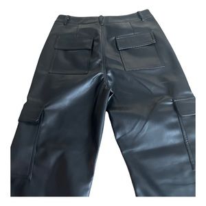 Faux Leather Cargo Pants